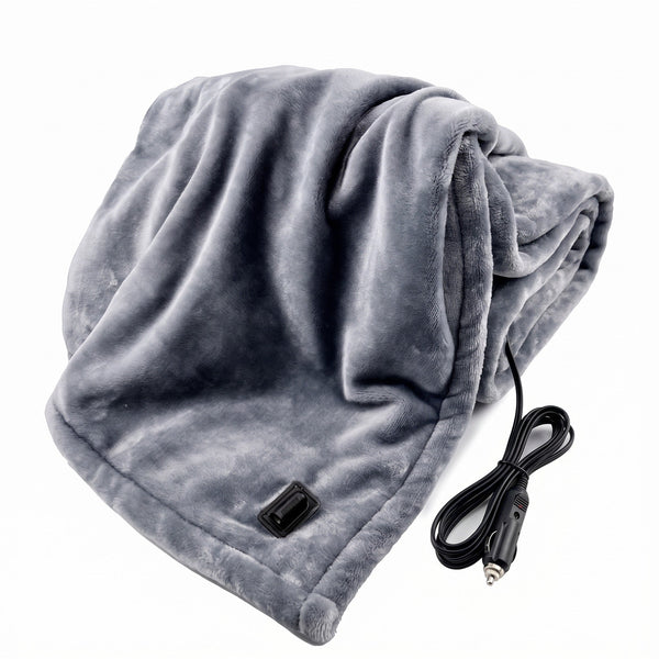 12V Flannel Heated Car Blanket, 150 x 100 cm with 9 Heat Levels