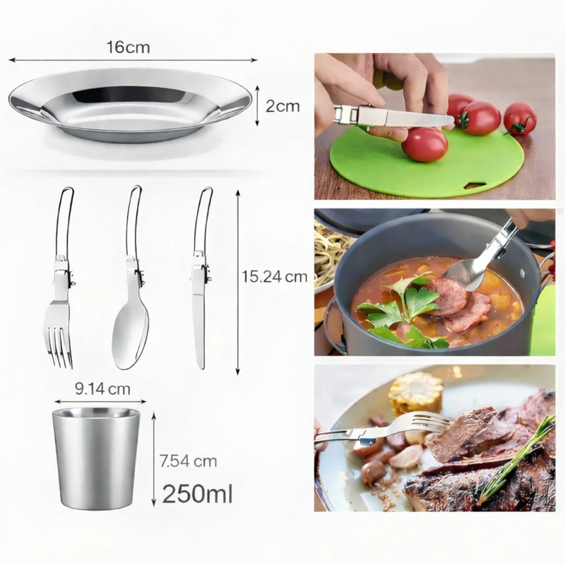 2-Person Camping Cookware Set for Backpacking Meals - product view 2 | Buffalo Gears