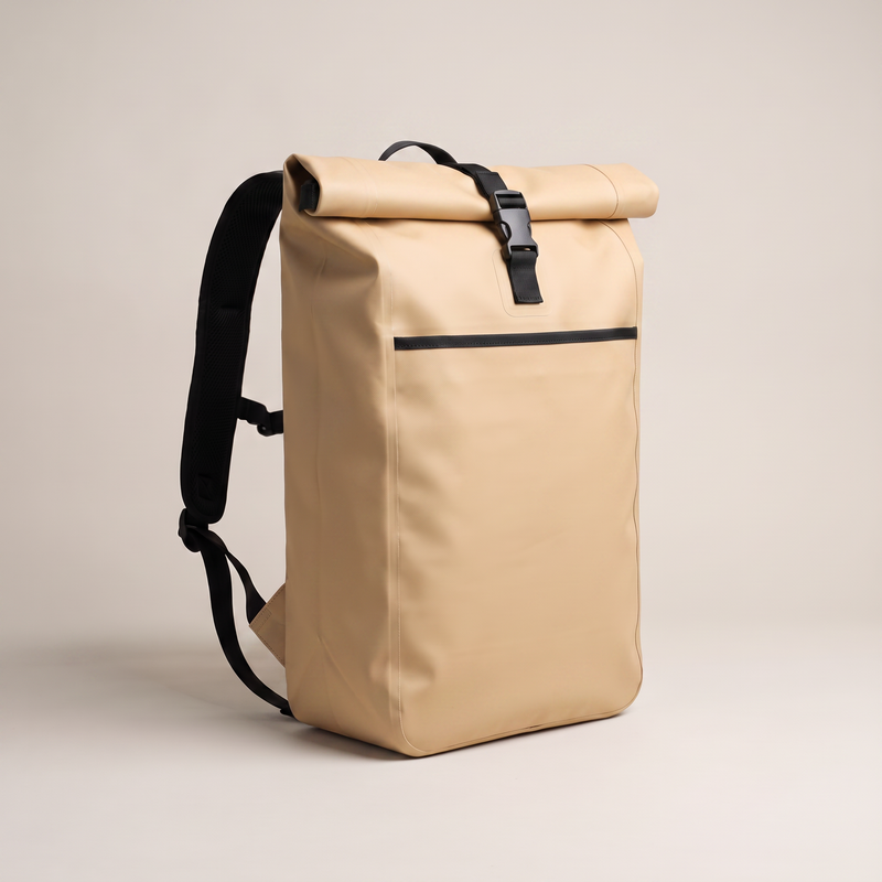 30L Waterproof Roll-Top Backpack Dry Bag Laptop Compartment - Sand | Buffalo Gears