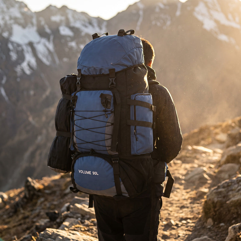 90 Litre Trekking Backpack with Ventilated Back System - product view 3 | Buffalo Gears