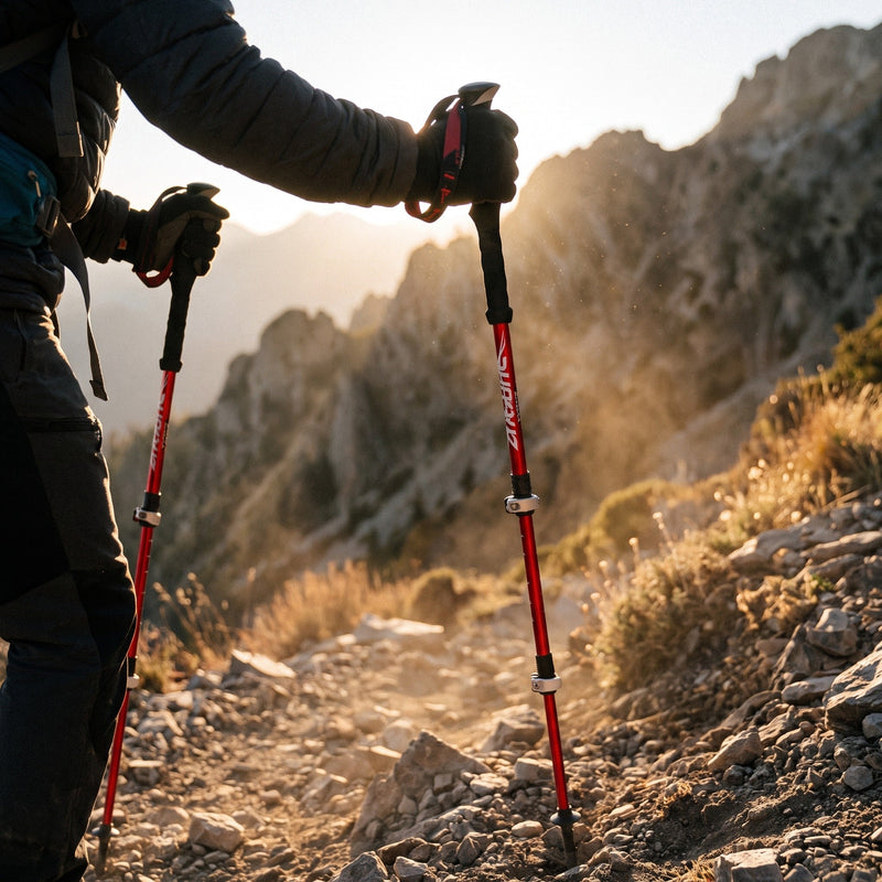 Adjustable Aluminium Trekking Poles with Anti-Shock Tips - product view 3 | Buffalo Gears