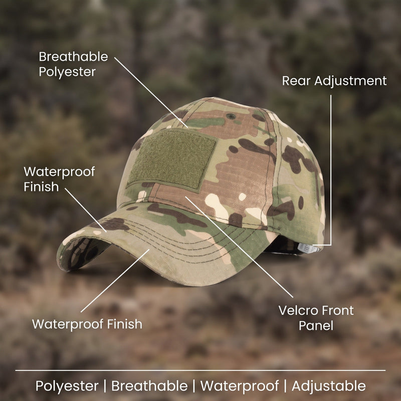 Adjustable Camouflage Field Cap in Breathable Polyester - product view 2 | Buffalo Gears