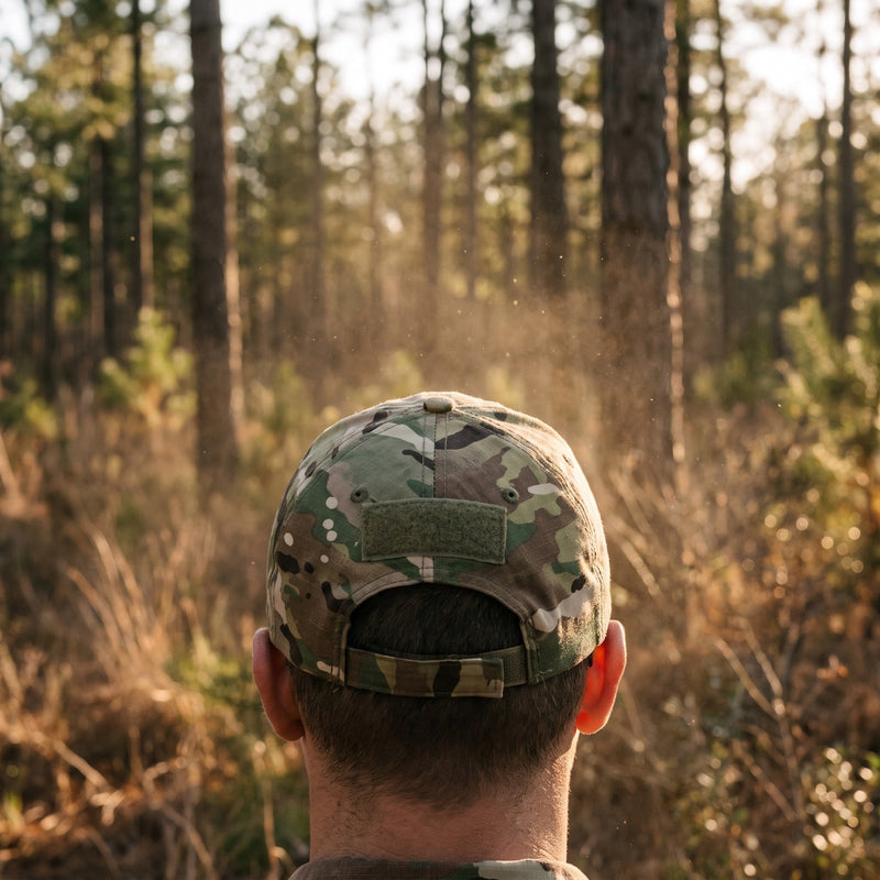 Adjustable Camouflage Field Cap in Breathable Polyester - product view 3 | Buffalo Gears