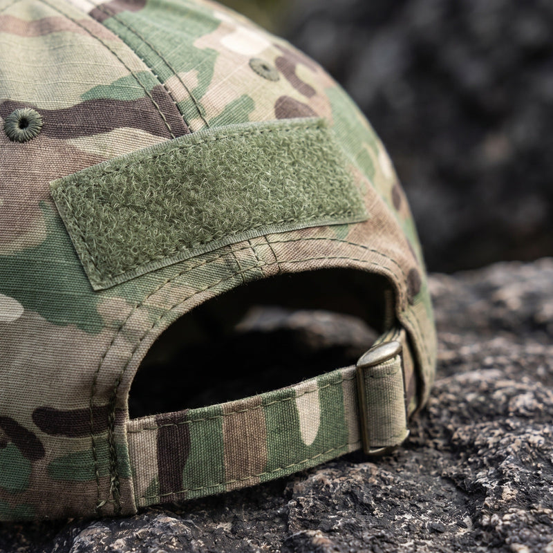 Adjustable Camouflage Field Cap in Breathable Polyester - product view 4 | Buffalo Gears