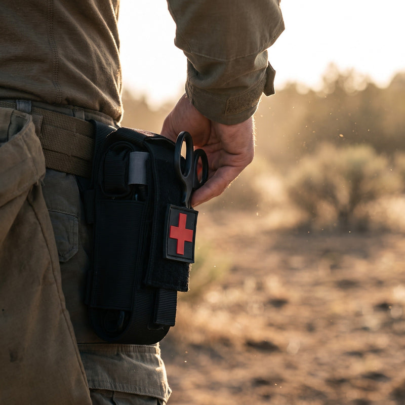 Belt-Mounted Tourniquet Pouch in Aluminium, ABS and Nylon - product view 3 | Buffalo Gears