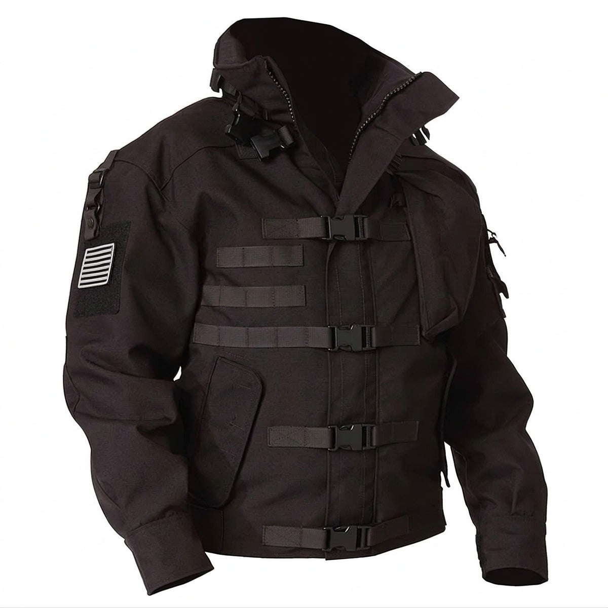 Black Tactical Field Coat in Thick Abrasion Resistant Fabric - product view 1 | Buffalo Gears