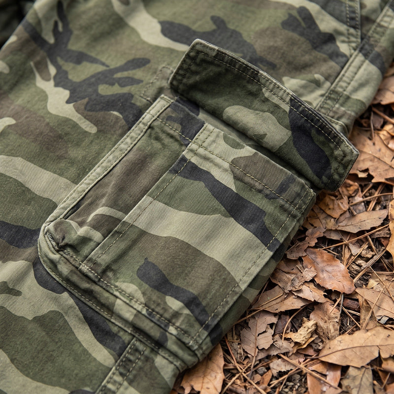 Camouflage Cargo Trousers for Men in Cotton Stretch - product view 3 | Buffalo Gears