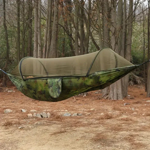 Camping Hammock with Built-In Mosquito Net Cover