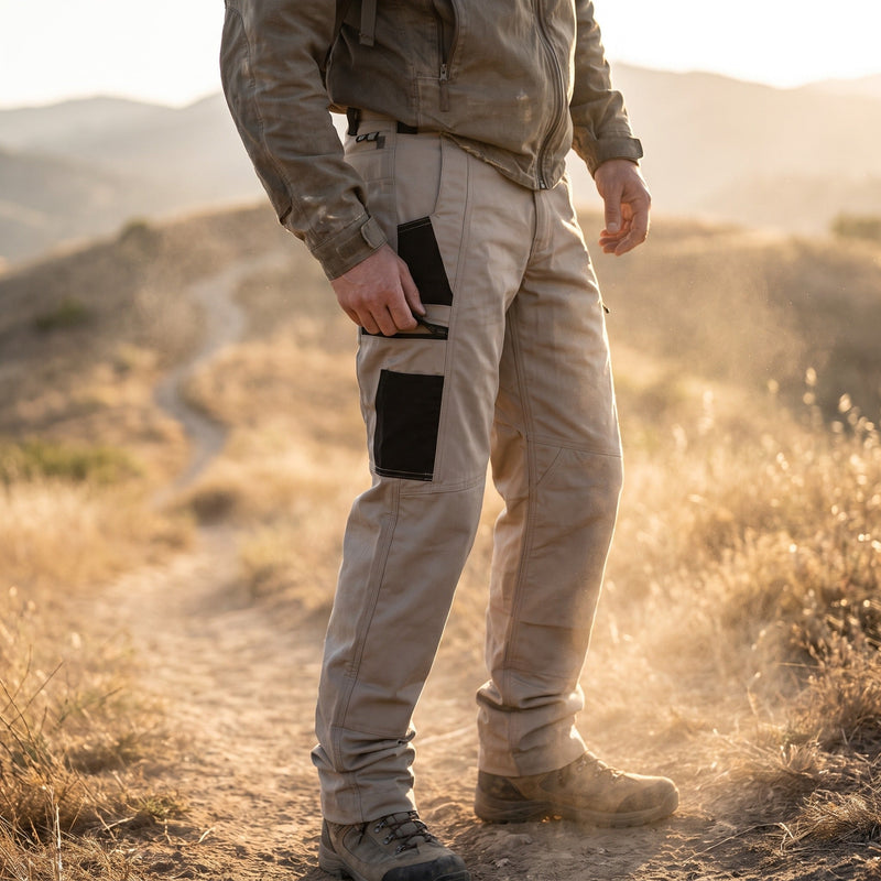 Cargo Trousers for Men with Zip Pockets, Straight Leg - product view 2 | Buffalo Gears