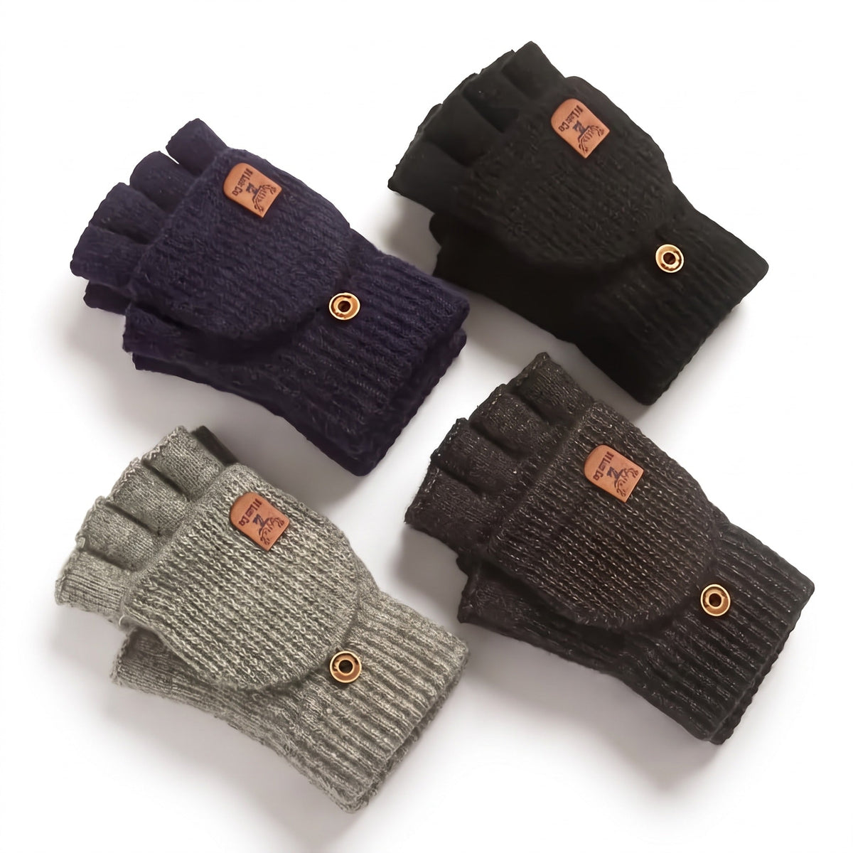 Cashmere Convertible Mittens with a Fold Back Flap - product view 1 | Buffalo Gears