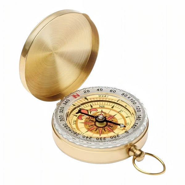 Classic Brass Pocket Compass for Backcountry Navigation