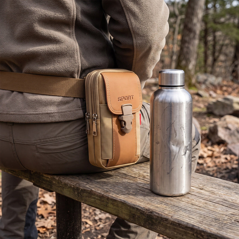 Compact Hiking Waist Pouch with Splash Resistant Zip Pockets - product view 5 | Buffalo Gears