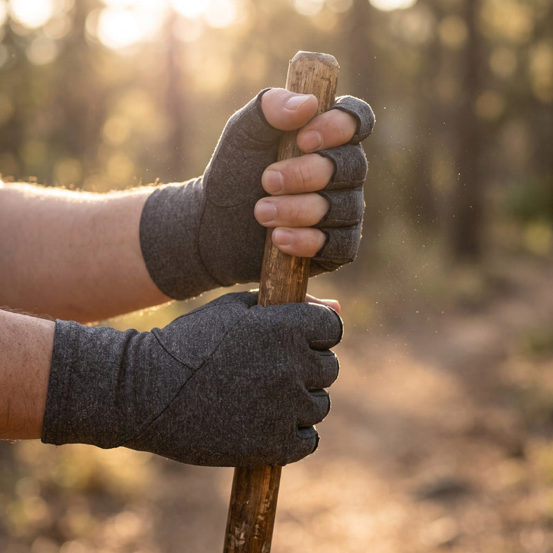 Compression Gloves with Wrist Support and Touchscreen Tips - product view 3 | Buffalo Gears