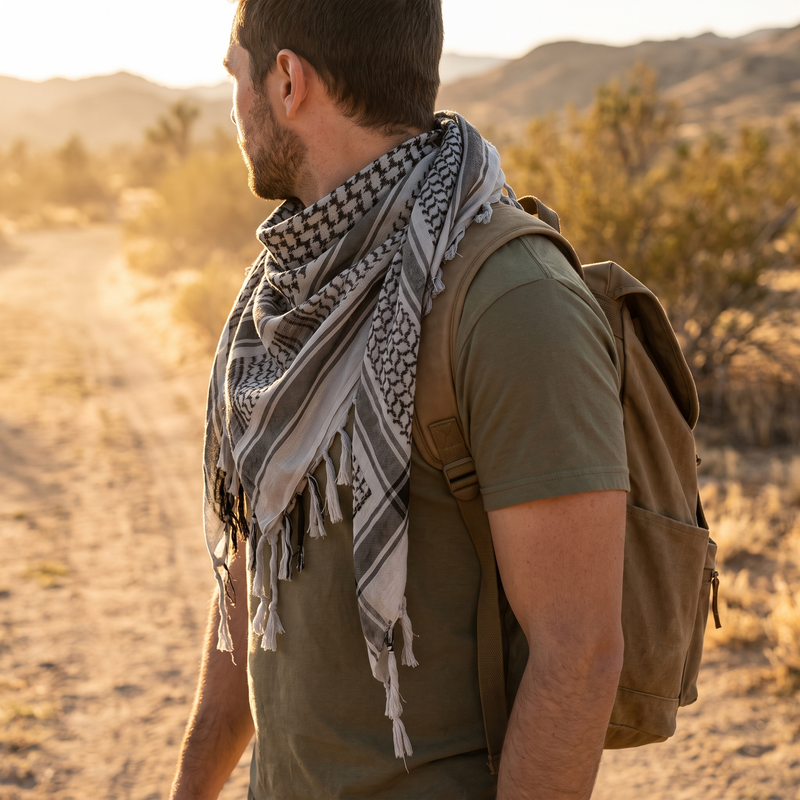 Cotton Tactical Head Wrap and Face Cover with UV Protection - product view 2 | Buffalo Gears