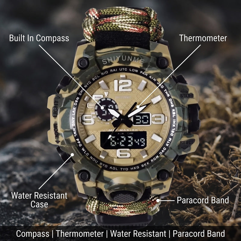 Digital Trail Watch with Built In Compass and Thermometer - product view 2 | Buffalo Gears