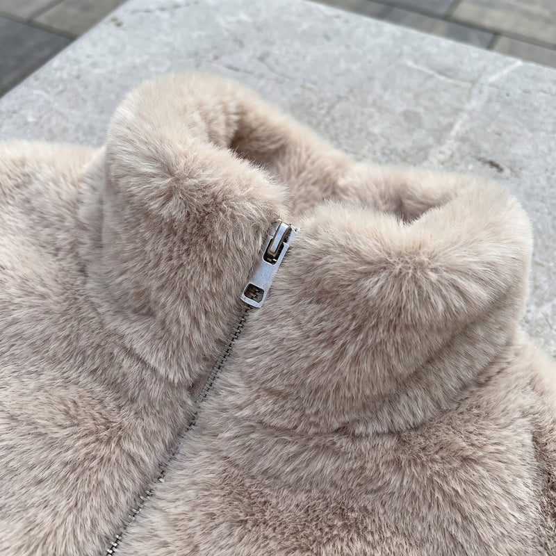 Faux Fur Overcoat for Women with Stand Collar - product view 3 | Buffalo Gears