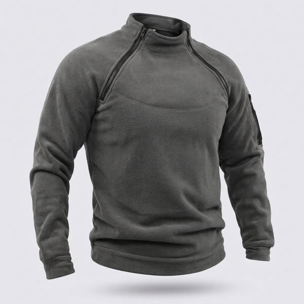 Fleece Pullover with Stand-Up Collar and Vents