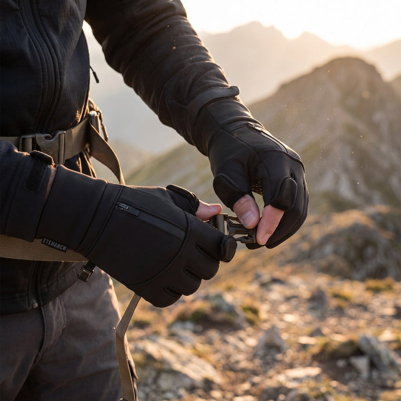 Flip Top Winter Gloves with Two Fingers That Open - product view 3 | Buffalo Gears