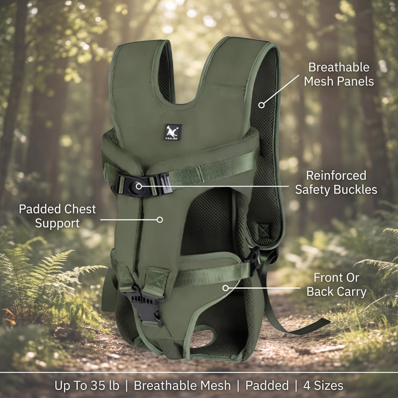 Front Carry Dog Backpack with Padded Mesh Panels - product view 2 | Buffalo Gears