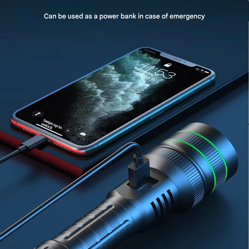 High-Lumen LED Torch Zoomable Long Range Rechargeable – product view 4 | Buffalo Gears