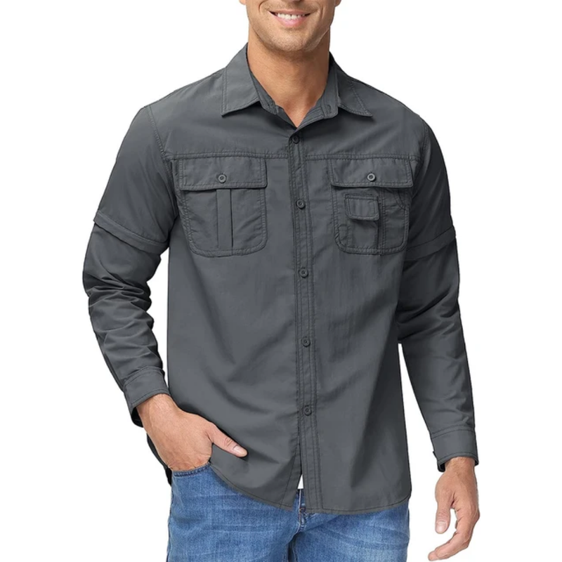 Men's Outdoor Shirt Zip Off Sleeves Quick-Drying UV-Protection – product view 5 | Buffalo Gears