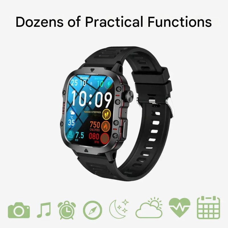 Men's Sports Smartwatch IP68 Weather-Resistant Fitness Tracker Watch – product view 2 | Buffalo Gears
