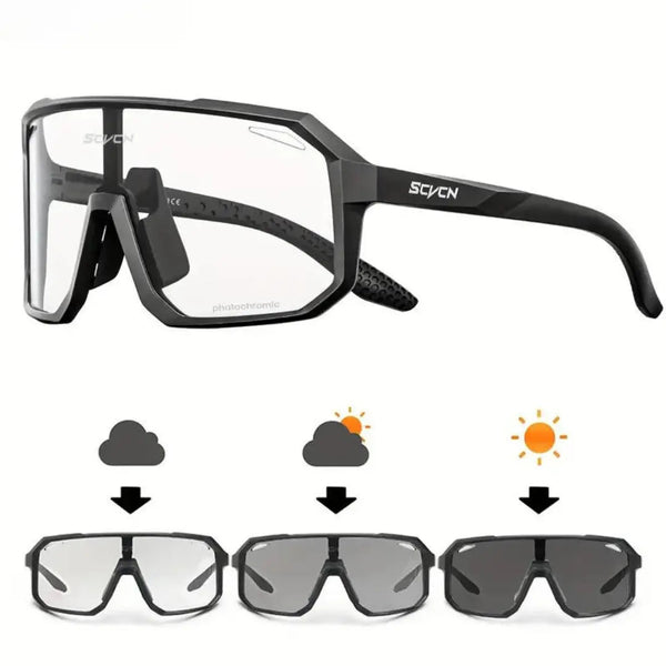 Photochromic Cycling Sunglasses UV-Protection Lightweight Sports
