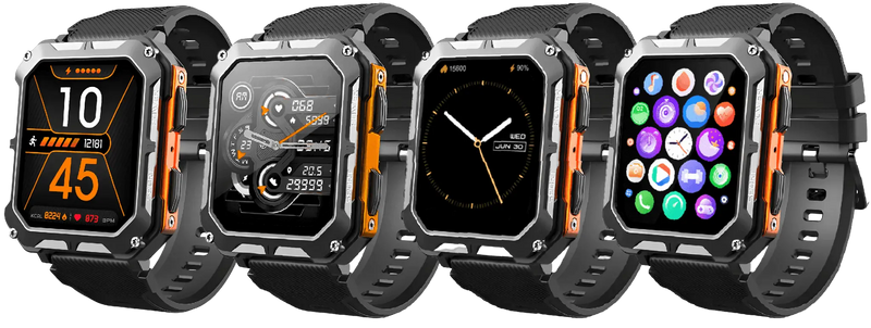 Rugged Smartwatch IP68 Weather-Resistant Heart Rate Fitness Tracker – product view 4 | Buffalo Gears