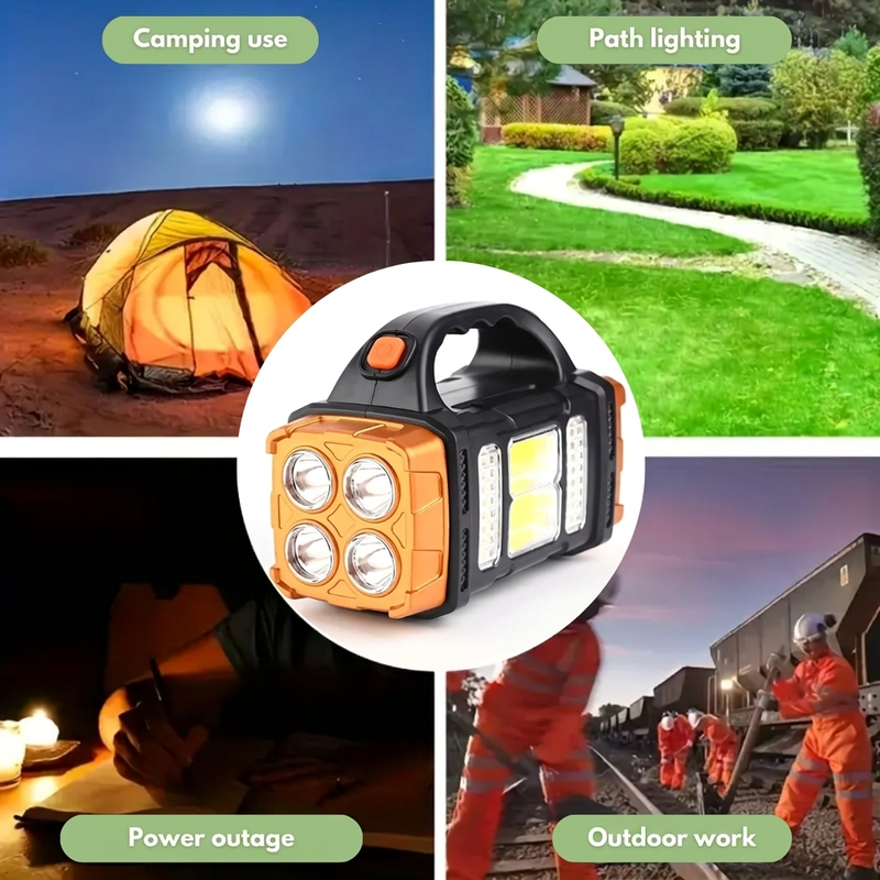 Solar Emergency Torch Power Bank Weather-Resistant LED Camping Light – product view 7 | Buffalo Gears