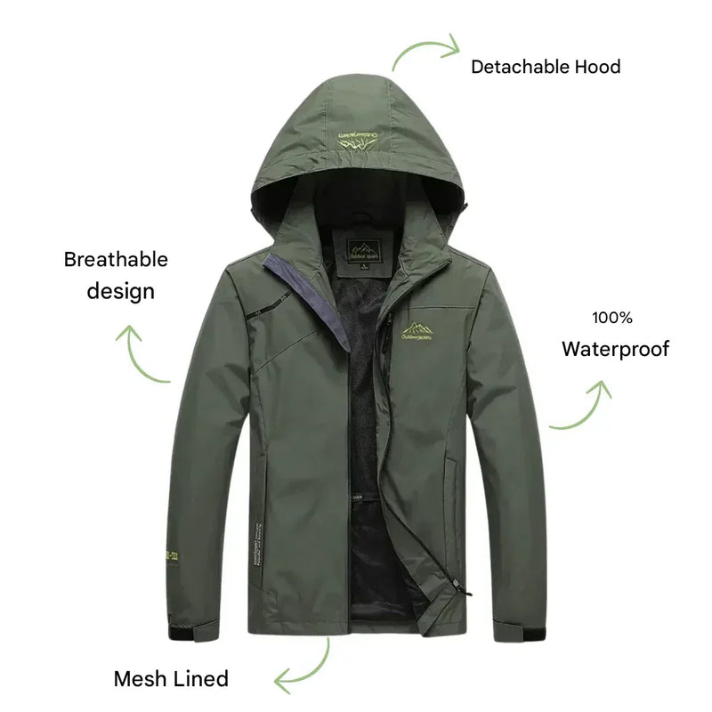 Waterproof Wind-Resistant Outdoor Jacket Breathable Mid Season Coat – product view 2 | Buffalo Gears