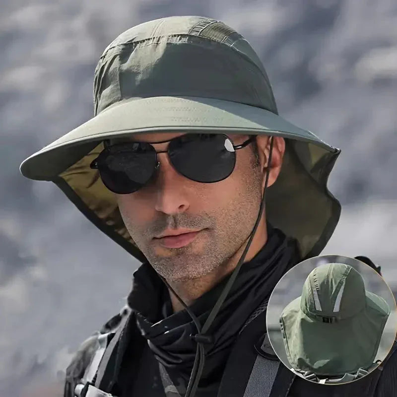Wide Brim Sun Hat Neck Flap UV-Protection Lightweight Outdoor – product view 6 | Buffalo Gears