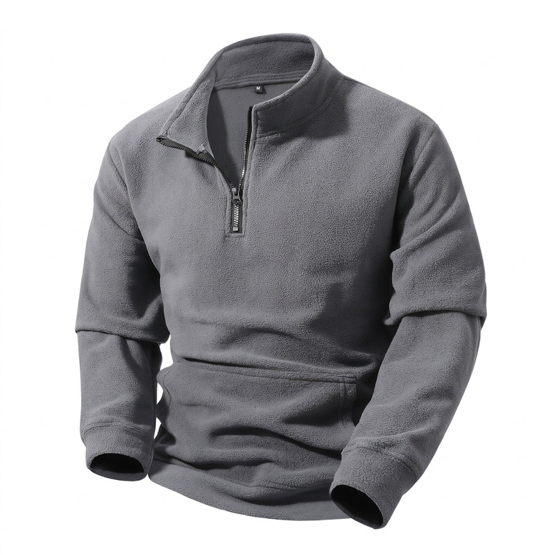 Half Zip Fleece Sweatshirt for Men, Loose Outdoor Cut - product view 5 | Buffalo Gears