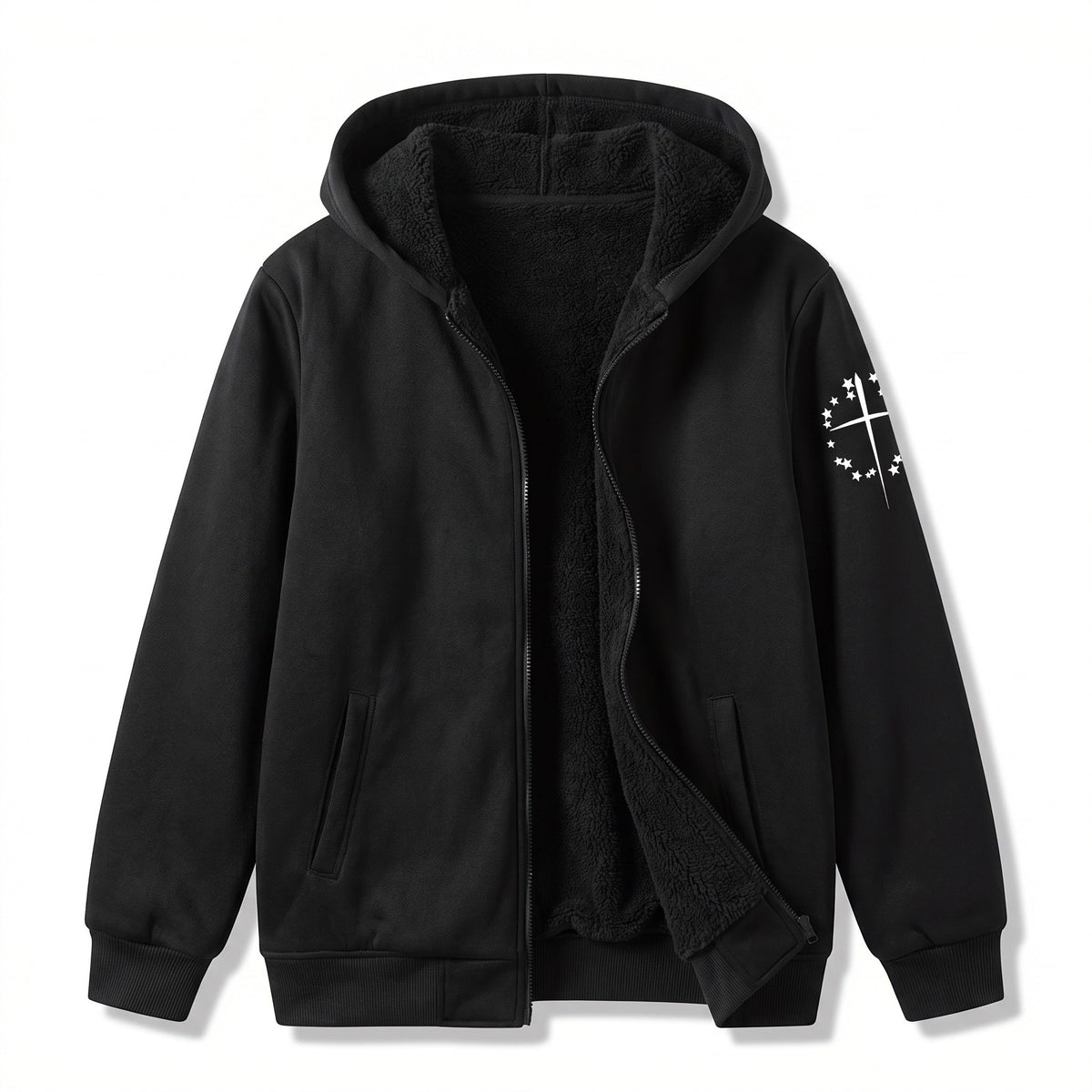 Hooded Fleece Jacket for Men with Chest Graphic - product view 1 | Buffalo Gears