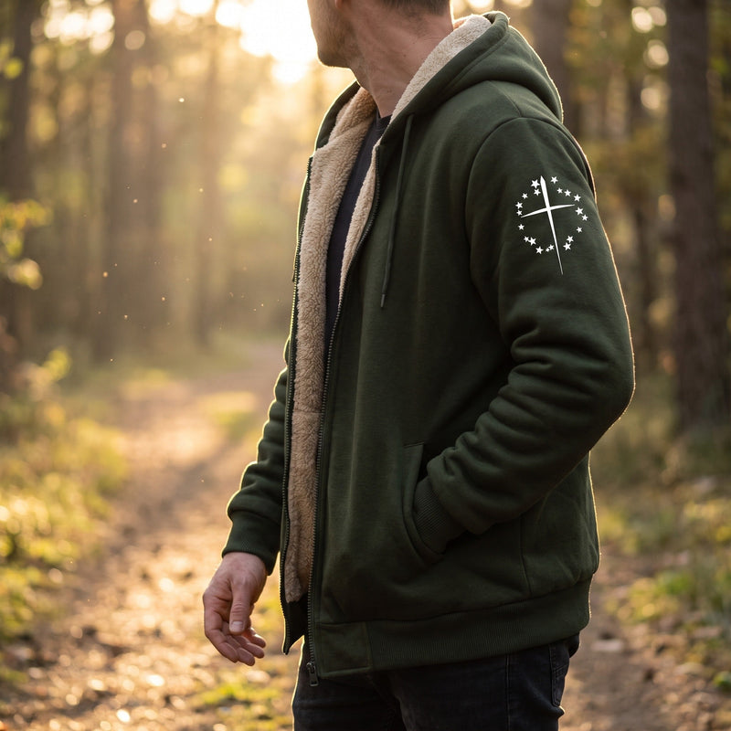 Hooded Fleece Jacket for Men with Chest Graphic - product view 2 | Buffalo Gears