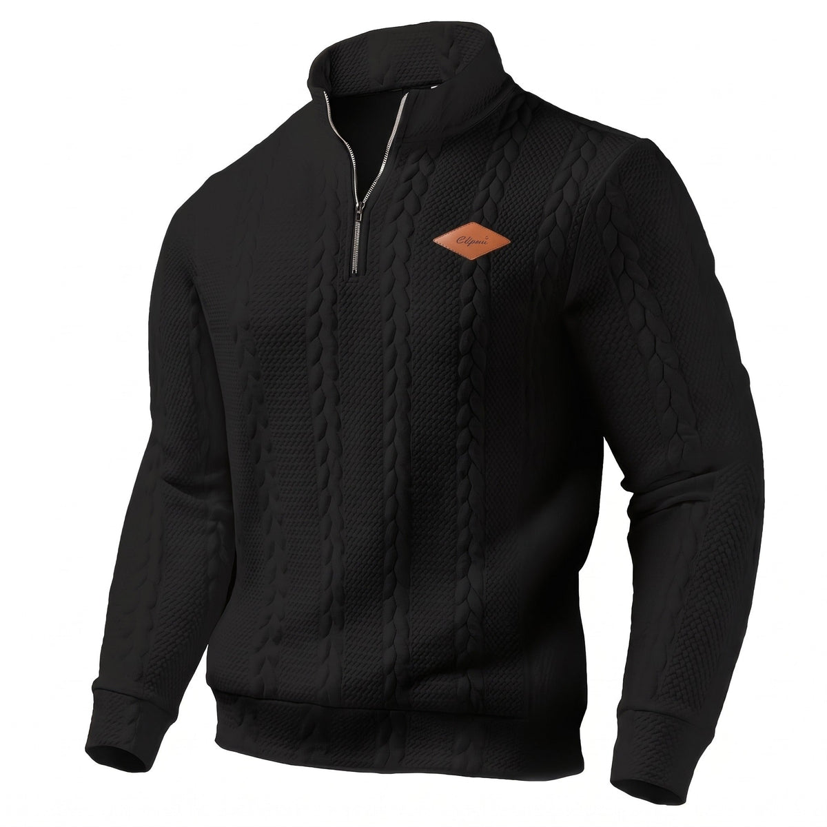 Jacquard Knit Jumper for Men with Half Zip Neck - product view 1 | Buffalo Gears