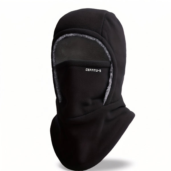 Knitted Winter Hood with Neck Coverage and Face Cover