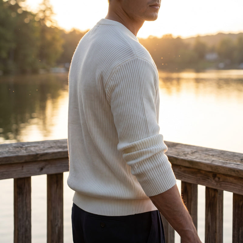 Loose Ribbed Knit Tee for Men, Long Sleeve - product view 2 | Buffalo Gears