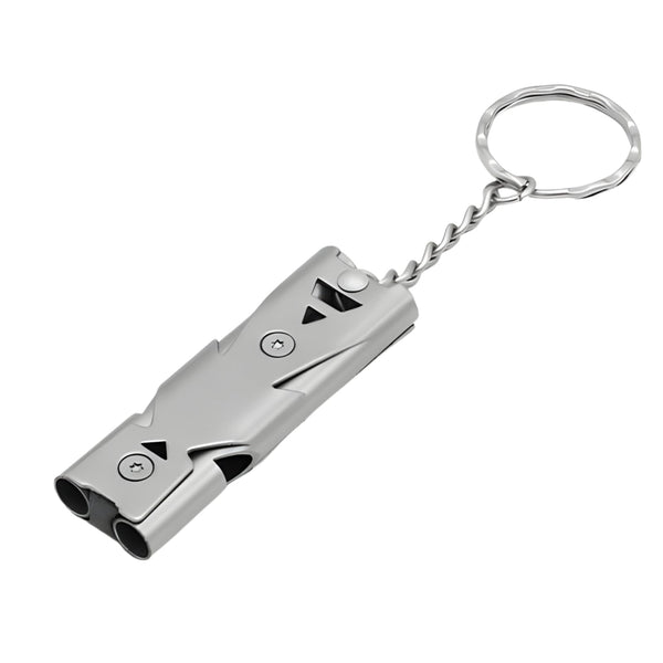 Loud 180dB Double Tube Survival Whistle Keychain