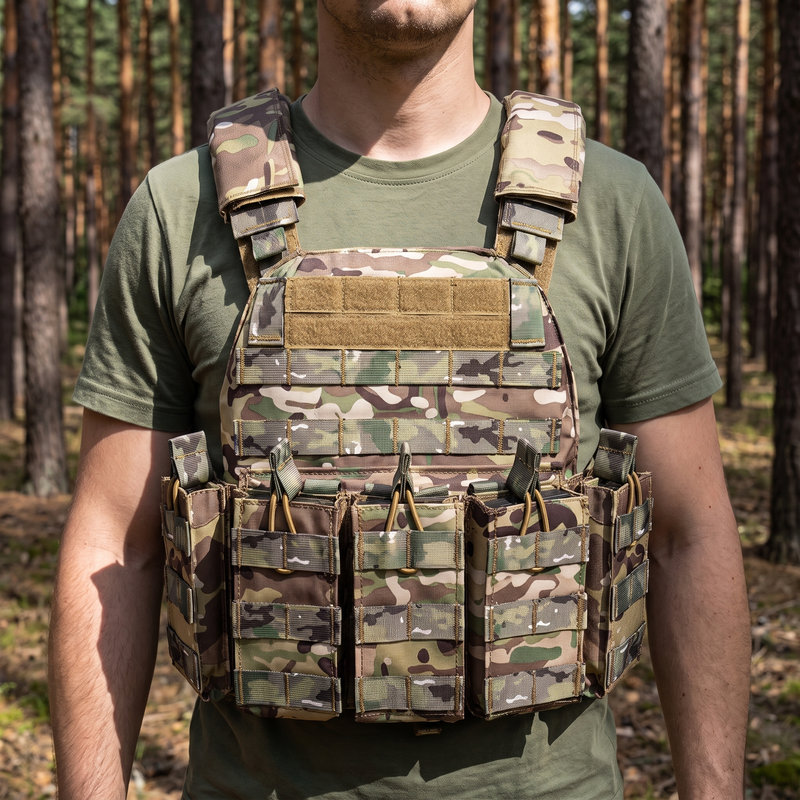 Men's Adjustable Molle Chest Vest with Quick-Release Buckles - product view 2 | Buffalo Gears