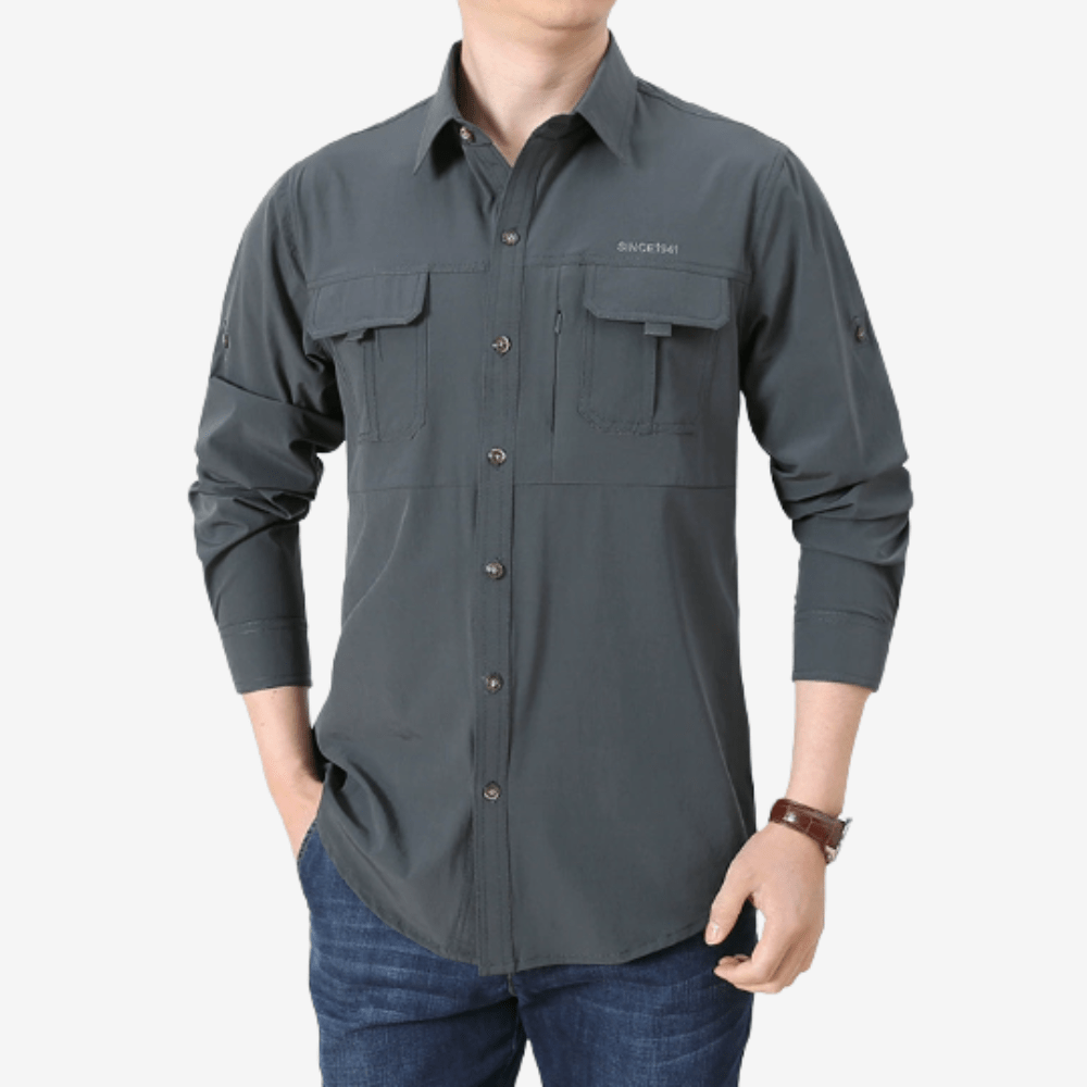 Men's Breathable Hiking Shirt with Chest Pockets - product view 1 | Buffalo Gears