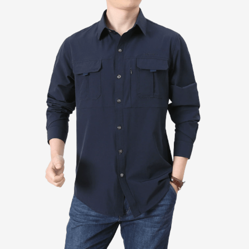 Men's Breathable Hiking Shirt with Chest Pockets - product view 6 | Buffalo Gears