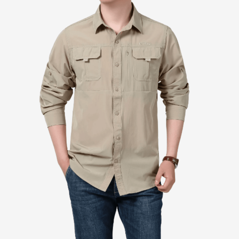 Men's Breathable Hiking Shirt with Chest Pockets - product view 7 | Buffalo Gears