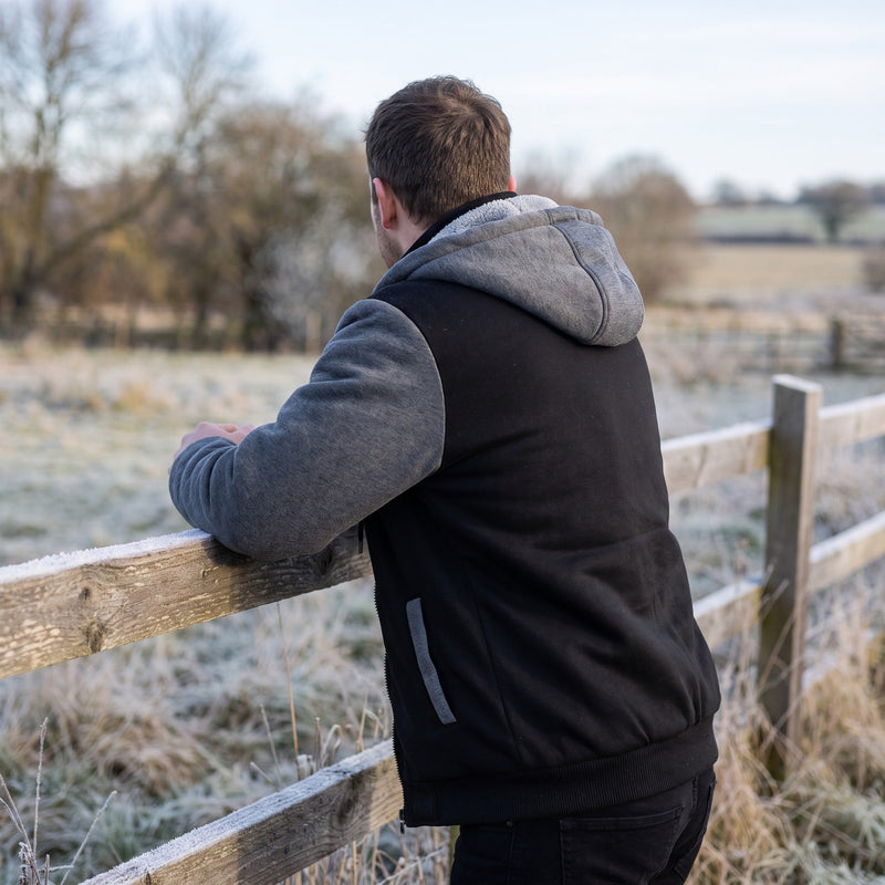 Men's Colour Block Fleece Jacket with Built In Hood - product view 5 | Buffalo Gears
