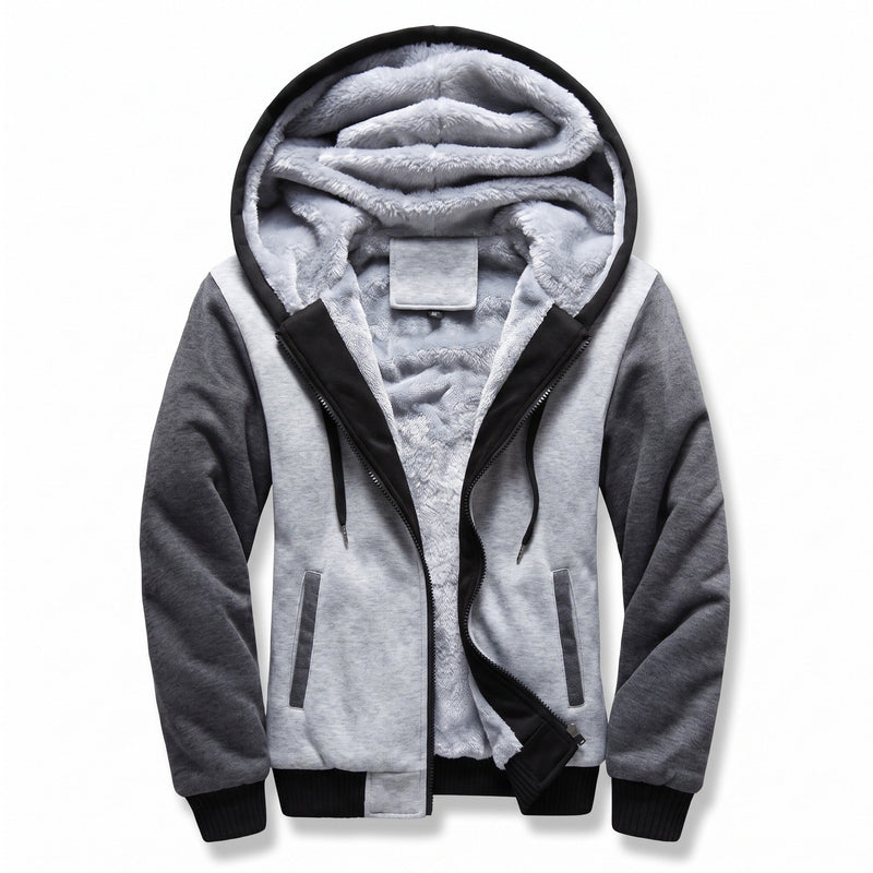 Men's Colour Block Fleece Jacket with Built In Hood - product view 8 | Buffalo Gears