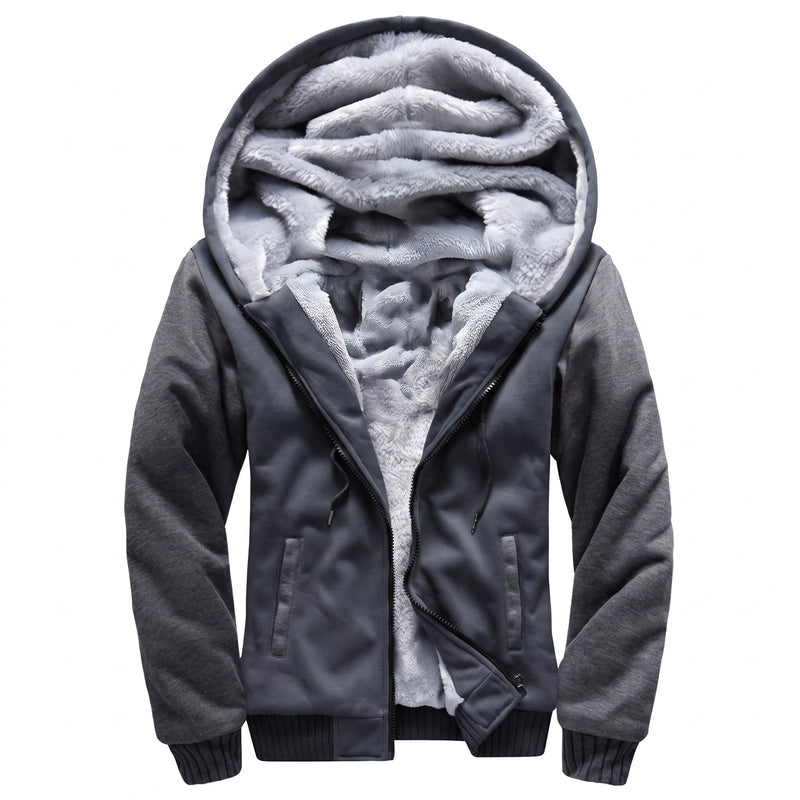 Men's Colour Block Fleece Jacket with Built In Hood - product view 10 | Buffalo Gears