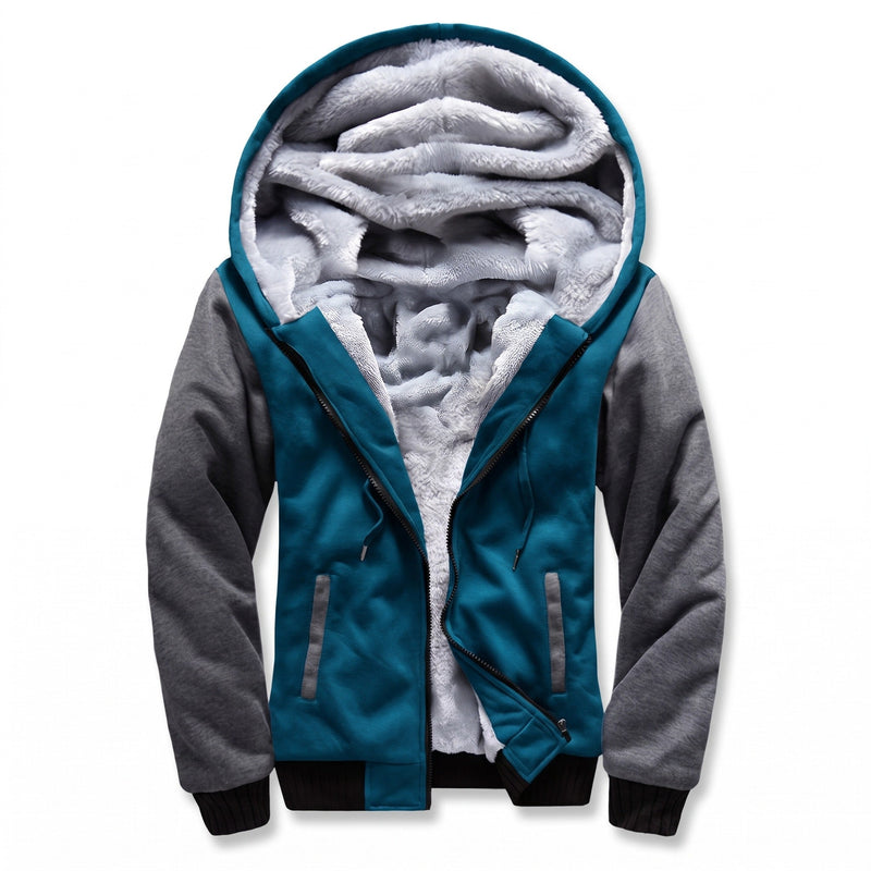 Men's Colour Block Fleece Jacket with Built In Hood - product view 11 | Buffalo Gears