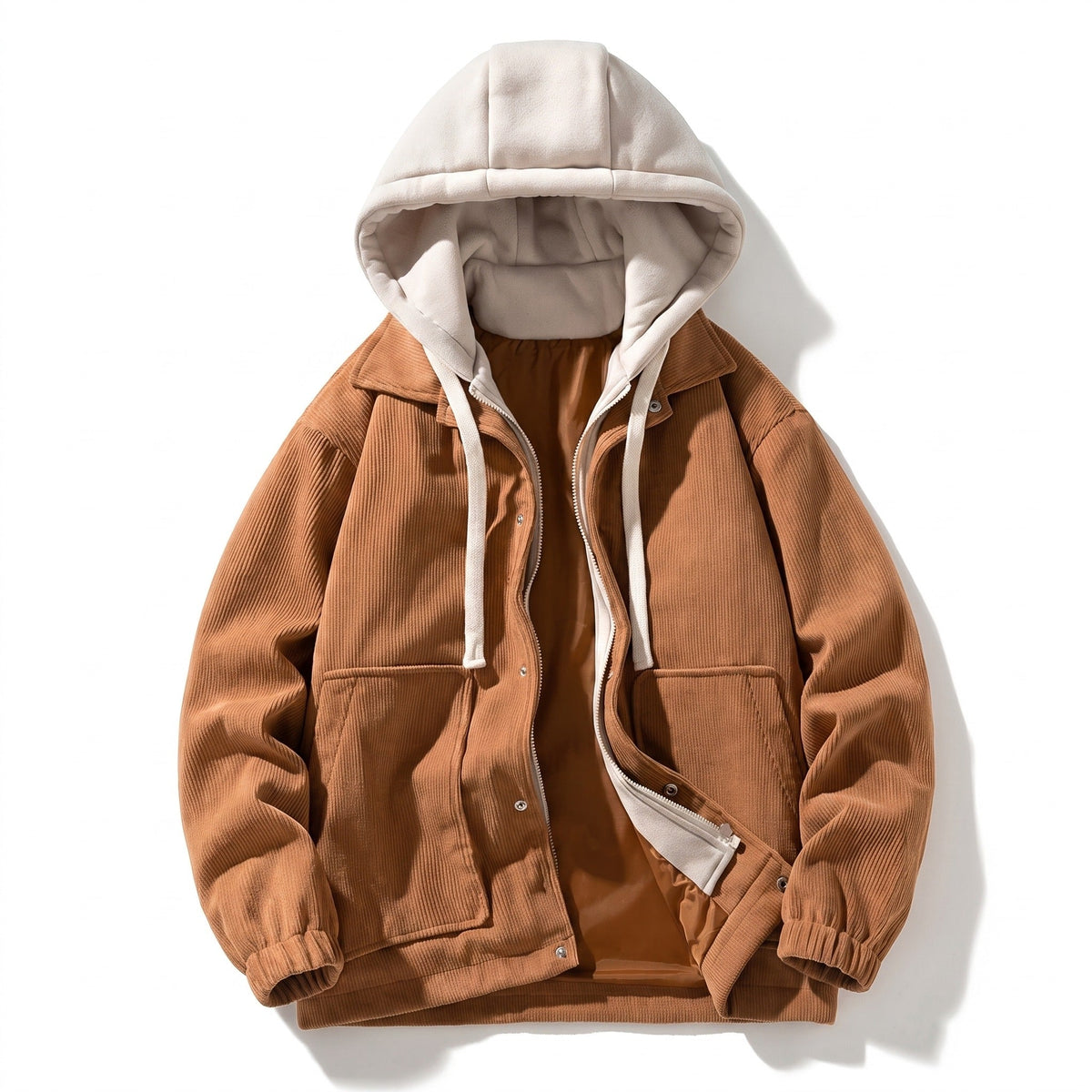 Men's Corduroy Winter Jacket with Insulated Lining and Hood - product view 1 | Buffalo Gears