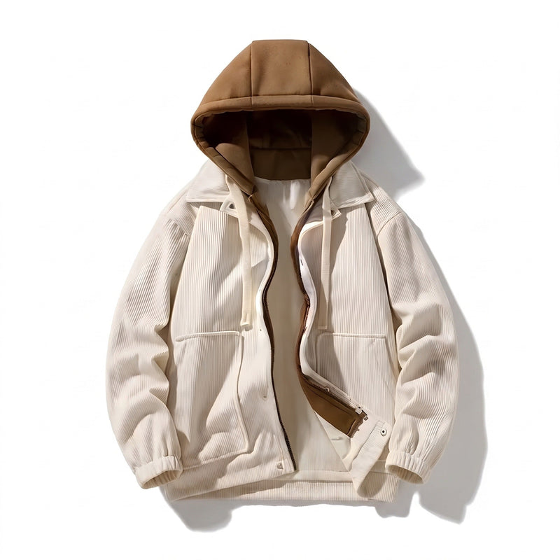 Men's Corduroy Winter Jacket with Insulated Lining and Hood - product view 7 | Buffalo Gears
