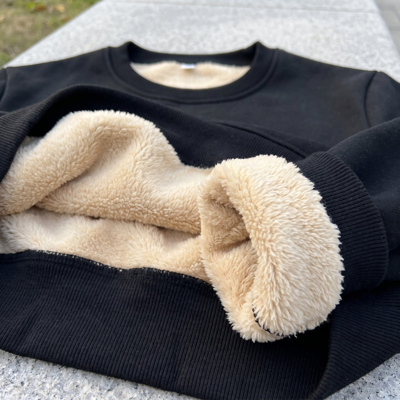 Men's Fleece Lined Crew Neck Sweatshirt for Winter - product view 4 | Buffalo Gears