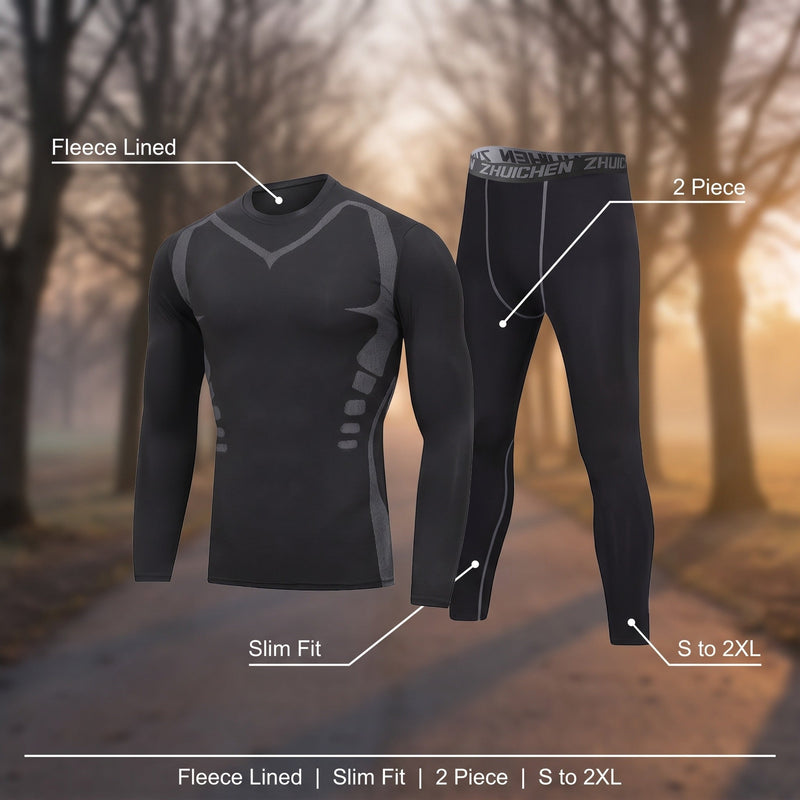 Men's Fleece Lined Tracksuit with a Slim Running Cut - product view 2 | Buffalo Gears